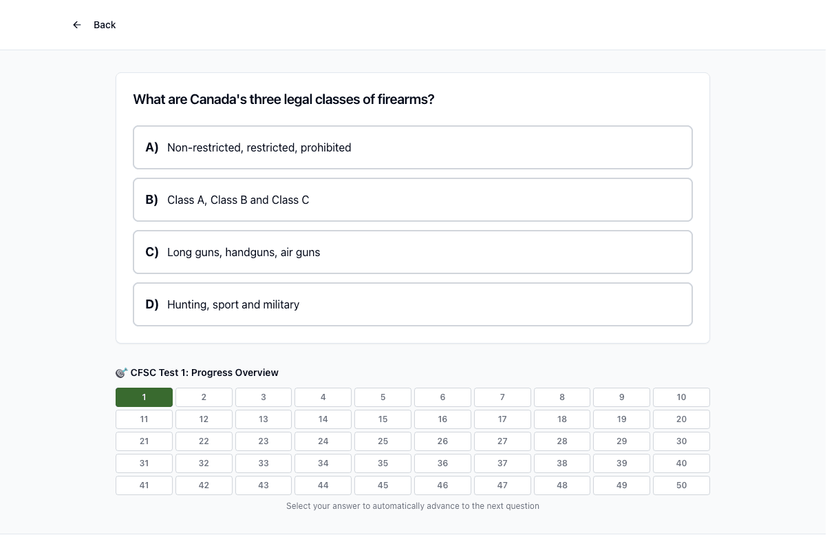 Tigertest CFSC practice test on desktop