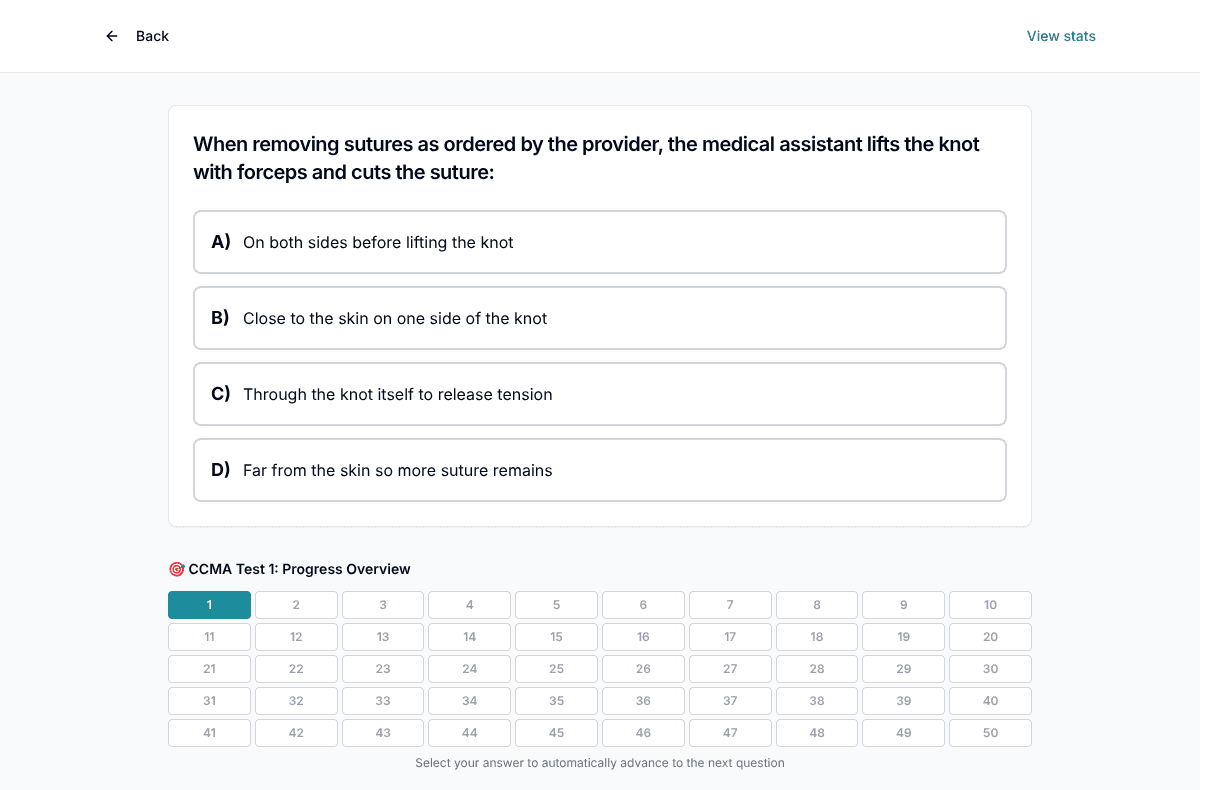 TigerTest CCMA practice test on desktop