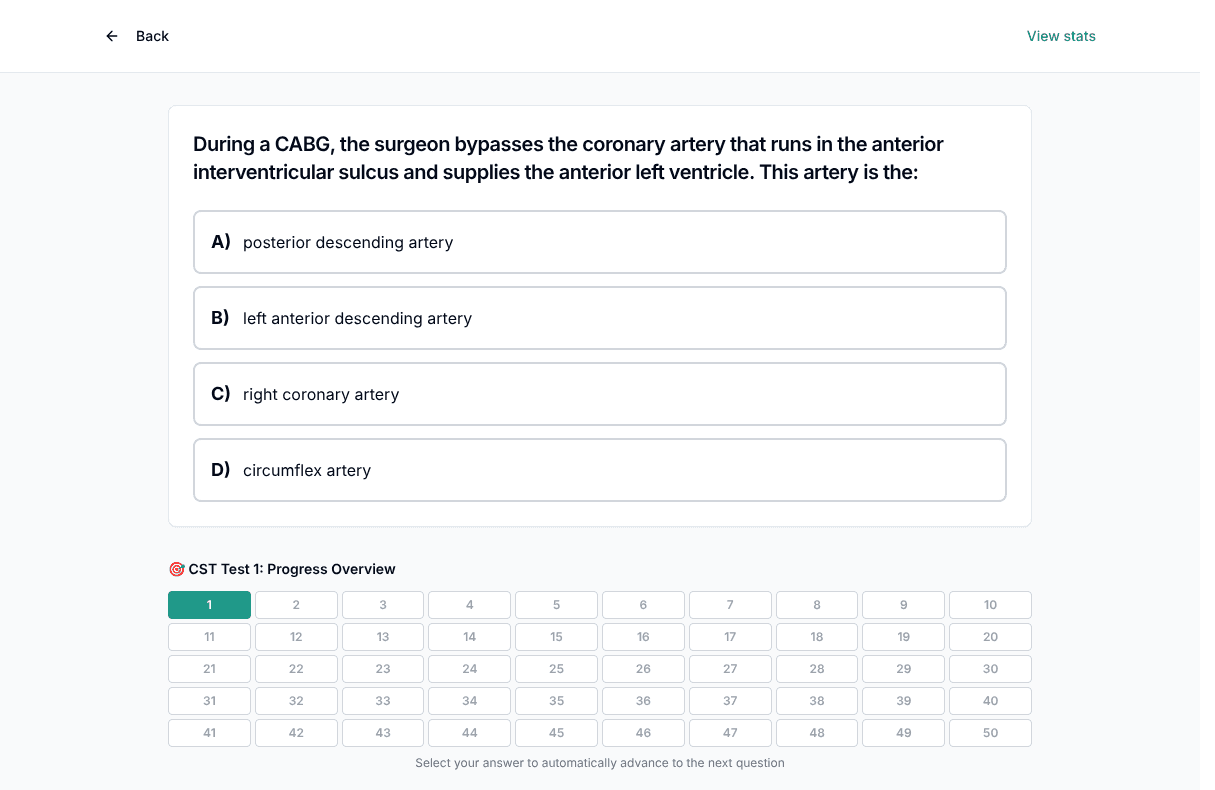 TigerTest CST practice test on desktop