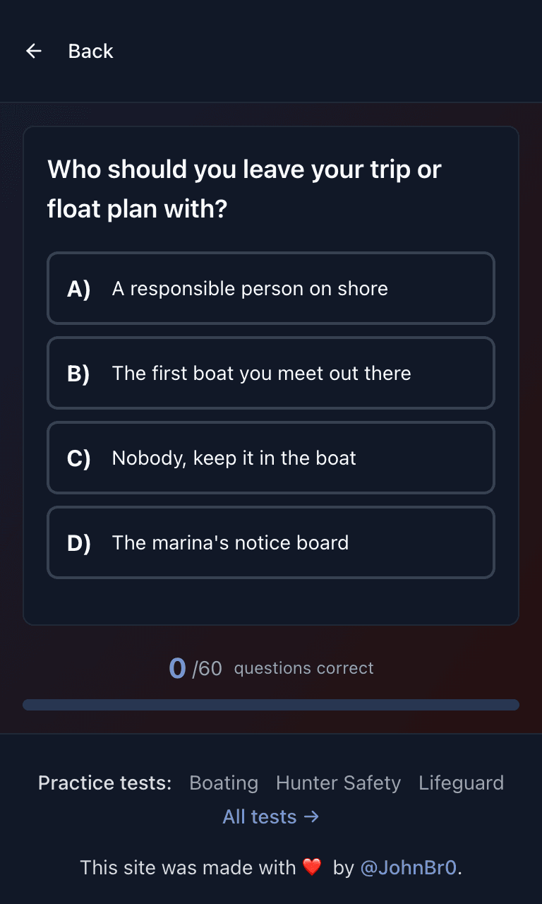 Tigertest PCOC practice test training mode on mobile