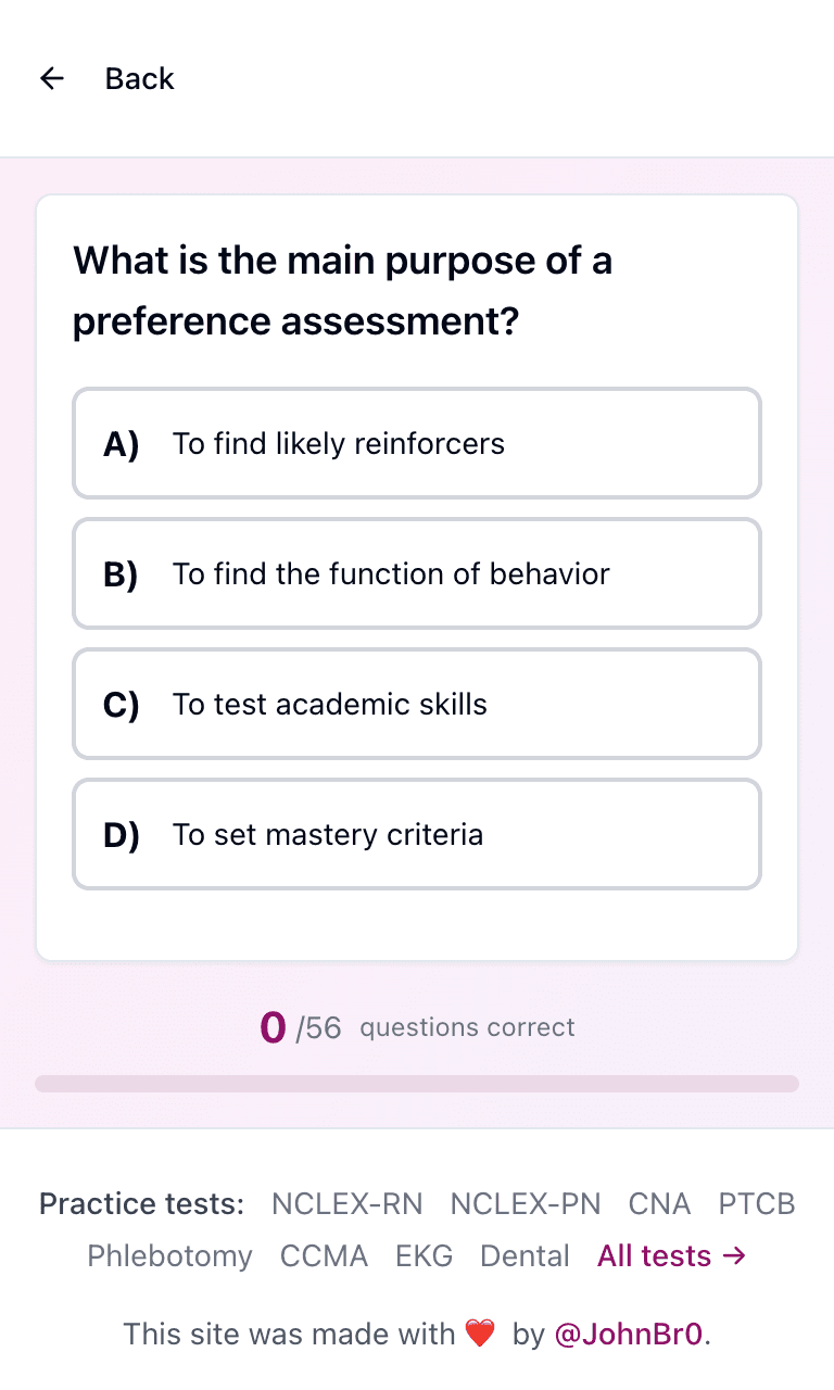 Tigertest RBT practice test training mode on mobile