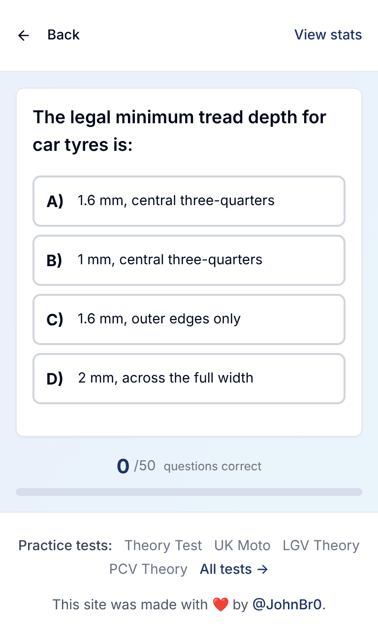 Tigertest ADI Part 1 practice test training mode on mobile