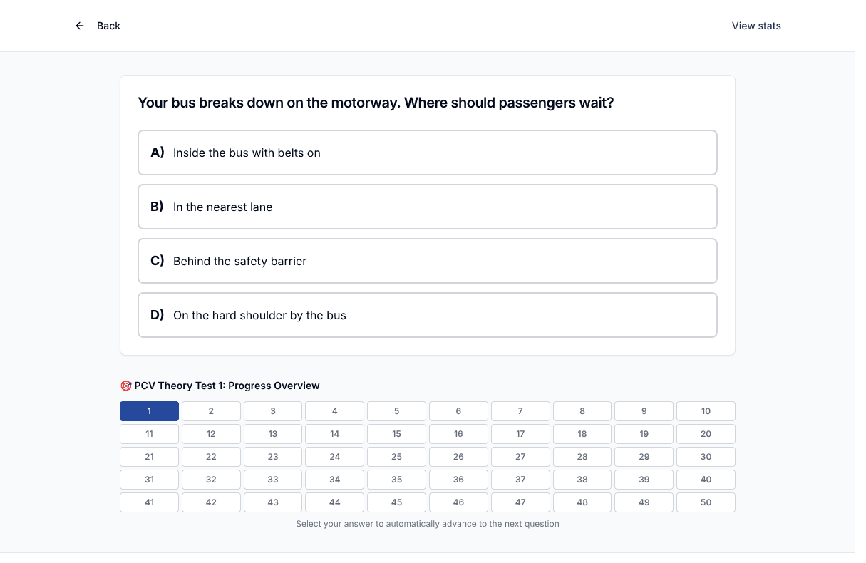 Tigertest PCV Theory practice test on desktop