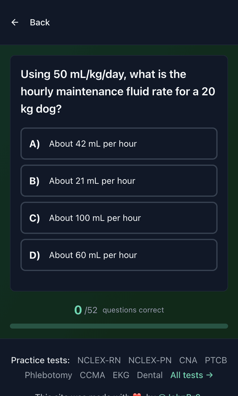 TigerTest VTNE practice test training mode on mobile