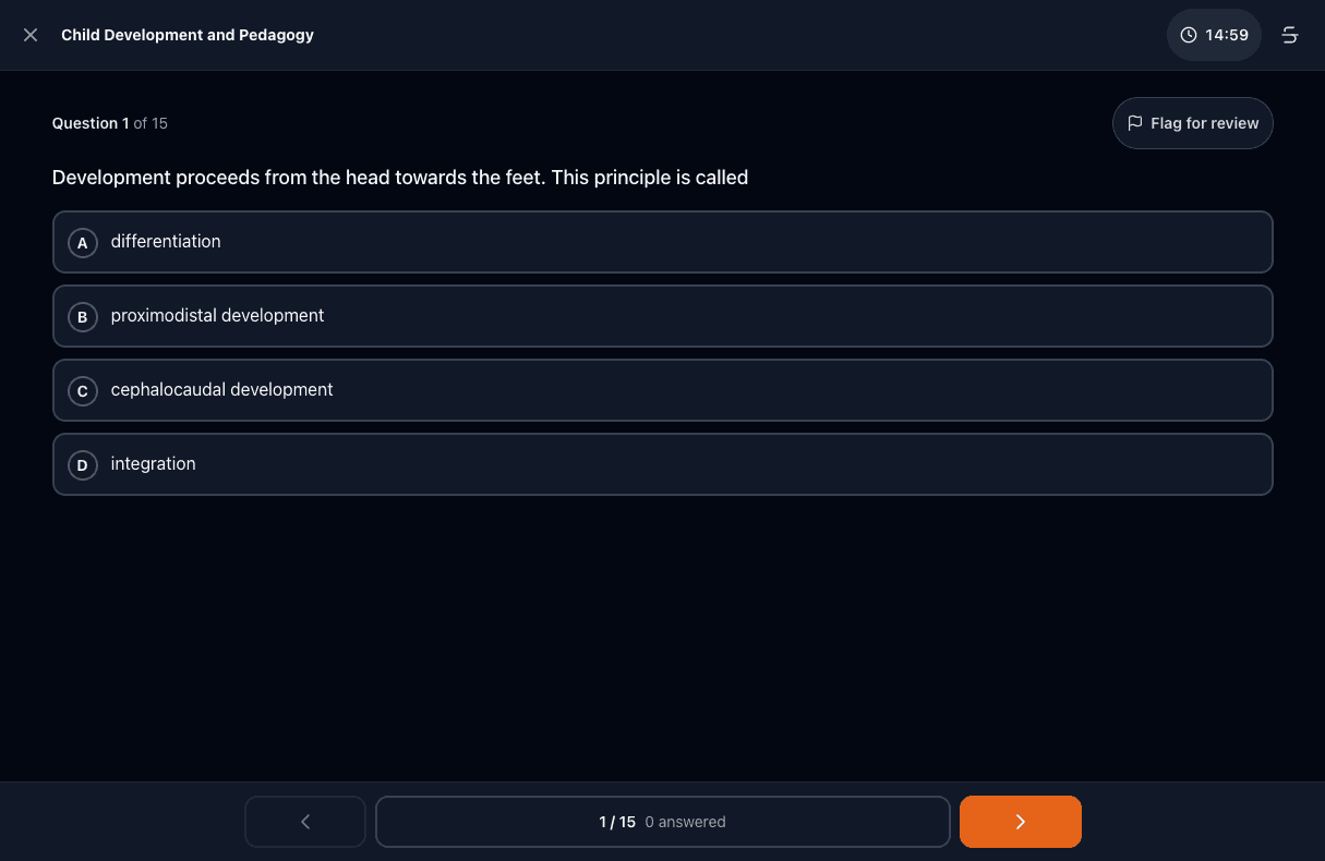 Tigertest CTET practice test on desktop