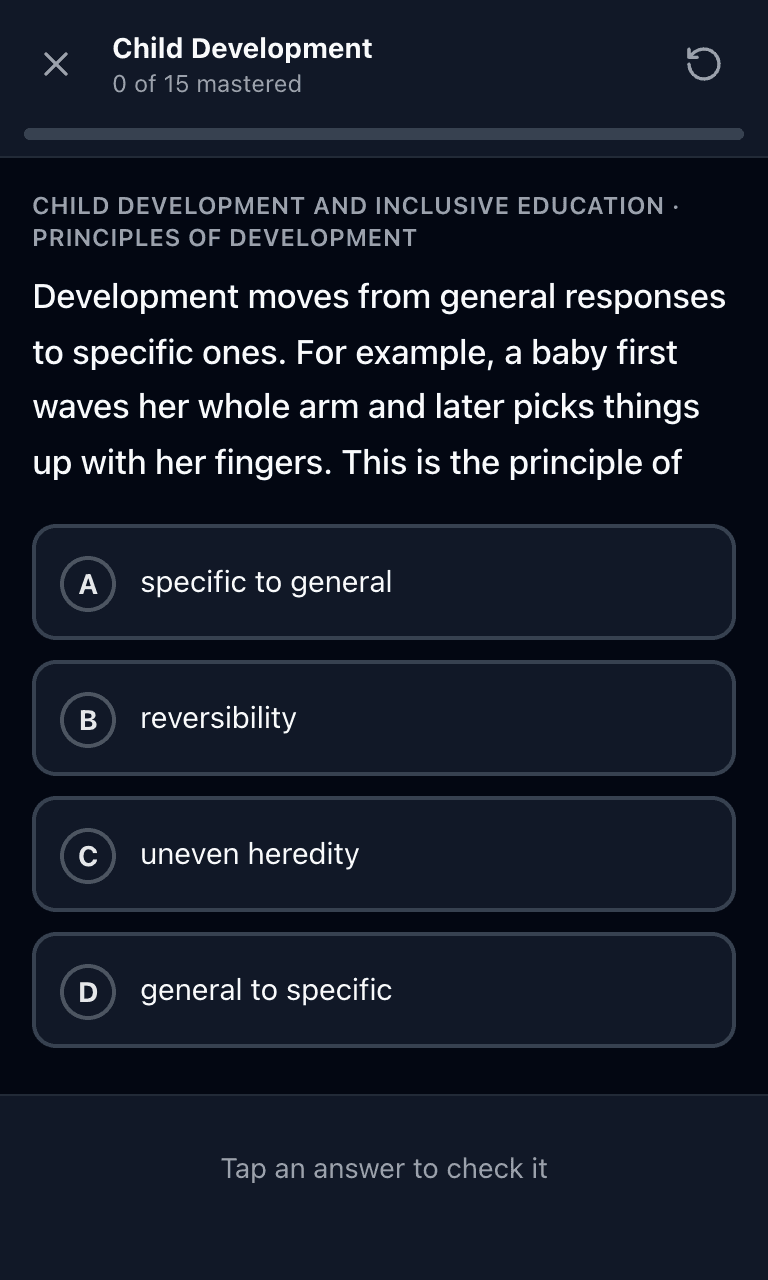 Tigertest CTET practice test training mode on mobile
