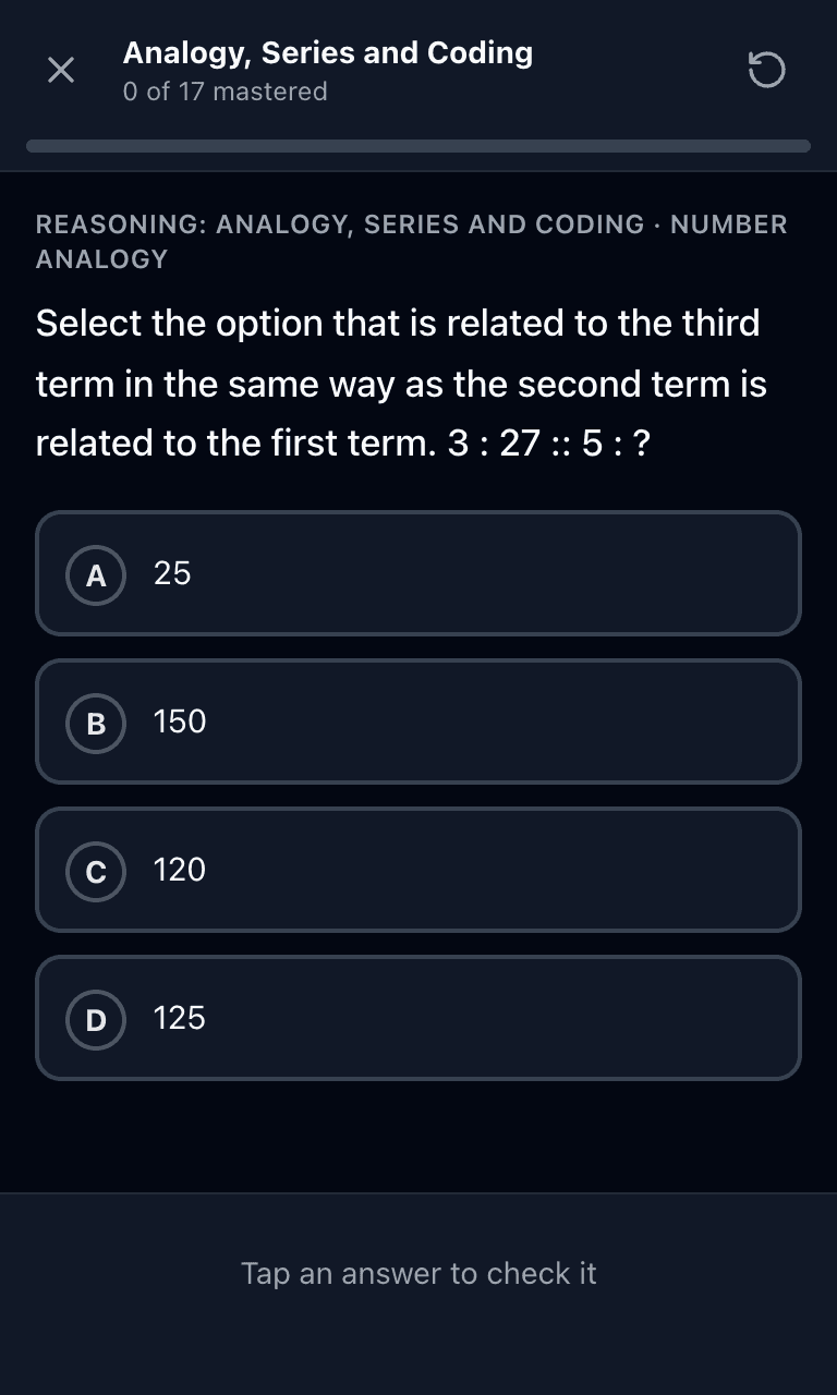 Tigertest SSC CGL practice test training mode on mobile
