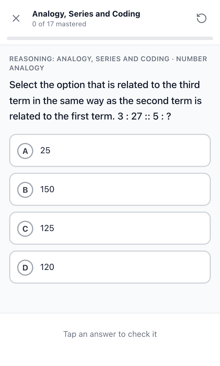 Tigertest SSC CGL practice test training mode on mobile